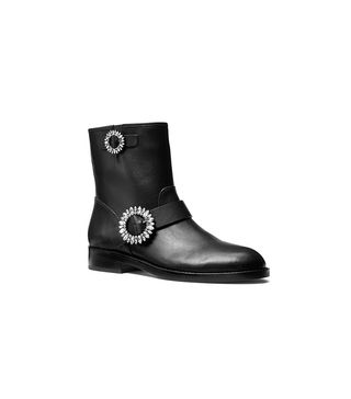 Michael Kors + Viola Embellished Leather Moto Boot