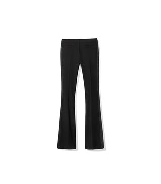 Michael Kors + Embellished Stretch-Twill Flared Trousers