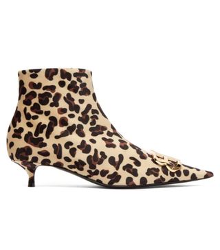 Balenciaga + Leopard Velvet BB Ankle Boots