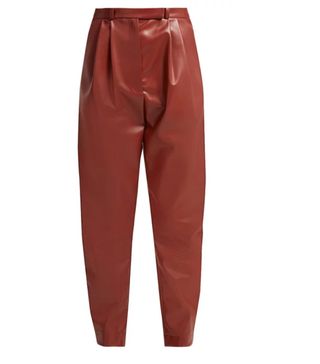 A.W.A.K.E + Pleat-Front Faux-Leather Trousers