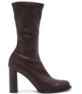 Stella McCartney + Block-Heel Faux-Leather Boots