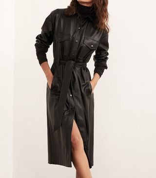 Kitri + Jacqueline Black Vegan Leather Dress