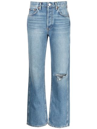 RE/DONE + 90s Ripped Wide-Leg Jeans