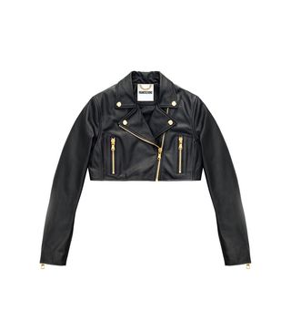 H&M x Moschino + Short Leather Biker Jacket