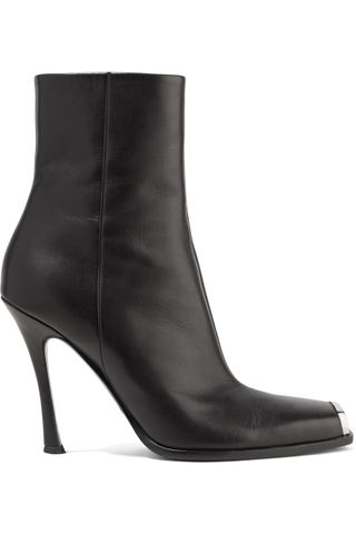 Calvin Klein 205W39NYC + Wilamiona Metal-Trimmed Leather Ankle Boots