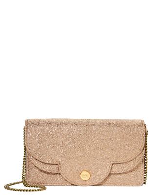 See by Chloé + Polina Glitter Chain Wallet in Gold