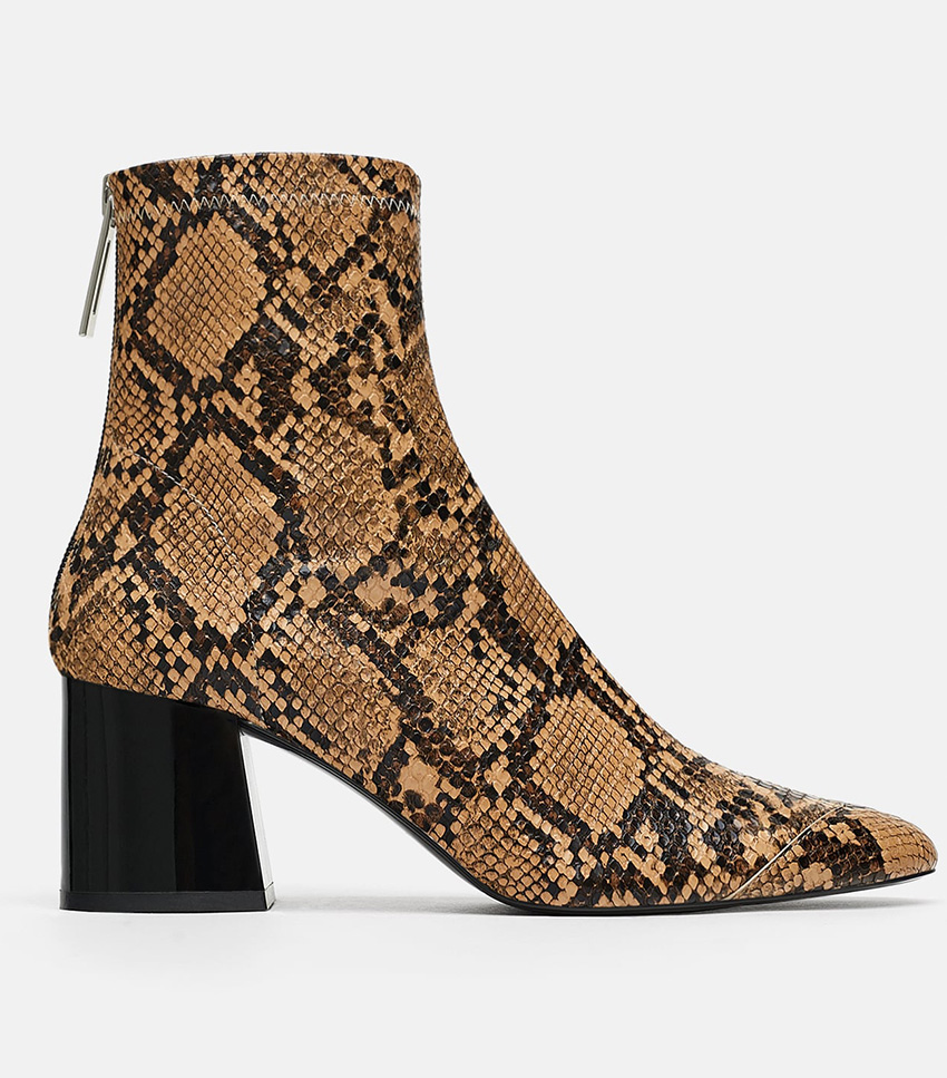 Zara + Animal Print Ankle Boots
