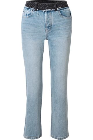 Alexander Wang + Cult Duo Layered Distressed High-Rise Straight-Leg Jeans
