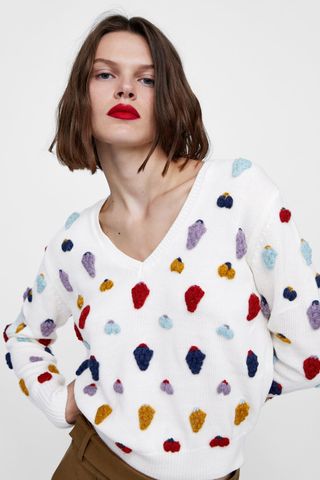 Zara + Crocheted Fruits Sweater