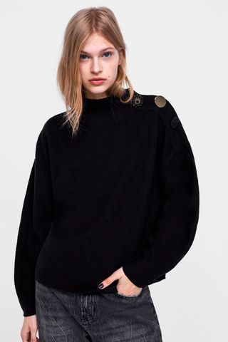 Zara + Sweater With Buttons