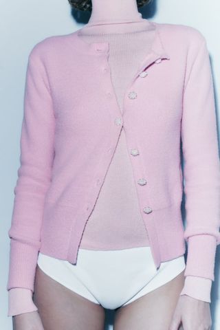 Zara + Pearl Button Knit Cardigan
