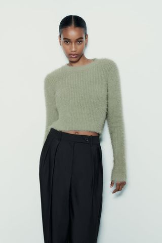 Zara + Faux Fur Sweater