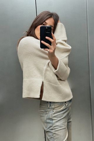Zara + Knit Sweater with Piping