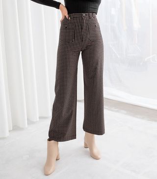 & Other Stories + Kick Flare Plaid Trousers