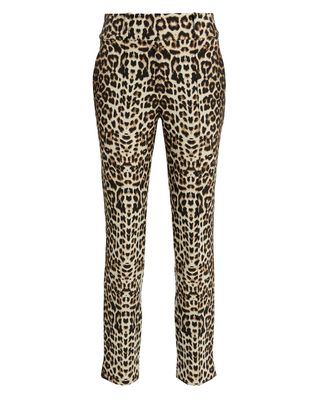 Veronica Beard + Leopard High-Rise Trousers