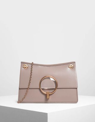 Charles & Keith + Lucite Buckle Clutch