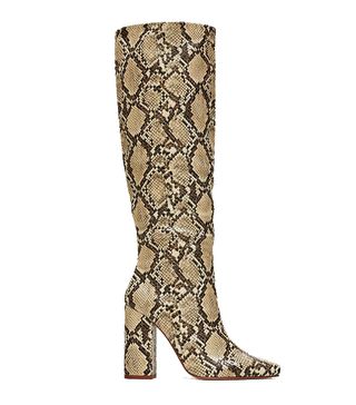 Zara + Snakeskin Print Heeled Boots