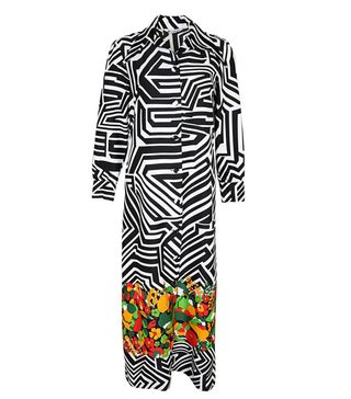 Lanvin + '70s Black and White Op Art Coat Dress