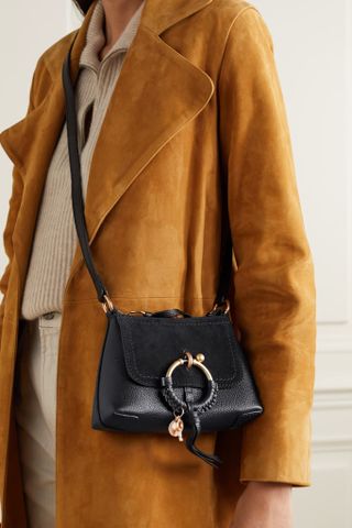 See by Chloé + Joan Mini Suede-Paneled Textured-Leather Shoulder Bag