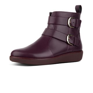 Fitflop + Laila Double Buckle Leather Ankle Boots