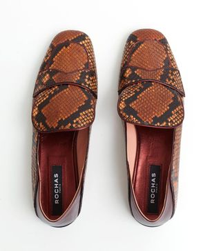 Rochas + Python Babouche Loafers