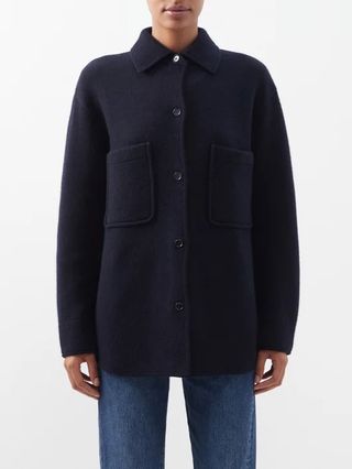 Allude + Point-Collar Wool-Blend Overshirt