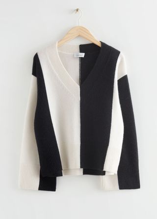 & Other Stories + Oversized Lambswool V-Neck Sweater