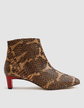 ATP Atelier + Clusia Snakeskin Embossed Ankle Boot