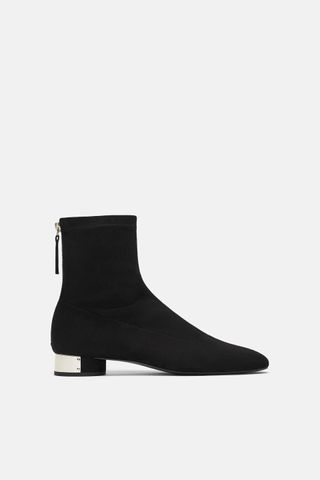 Zara + Flat Pieced Ankle Boots