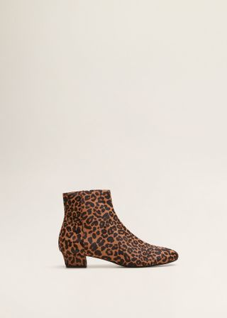 Mango + Leopard-Print Ankle Boots