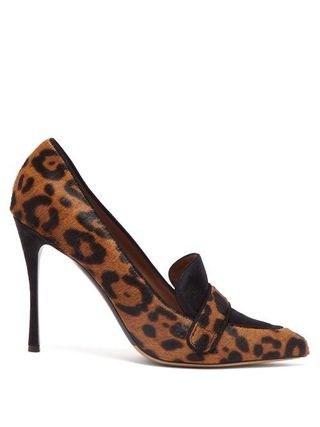 Tabitha Simmons + Caspian Leopard Print Horsehair Heels