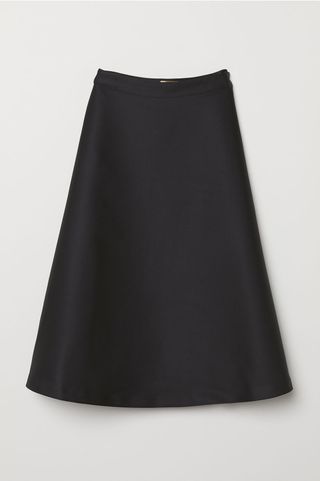 H&M + Flared Satin Skirt