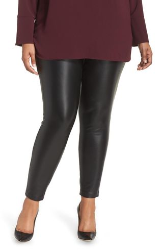 Vince Camuto + Stretch Faux Leather Skinny Pants