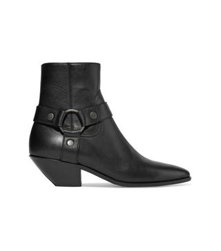 Saint Laurent + West Leather Ankle Boots