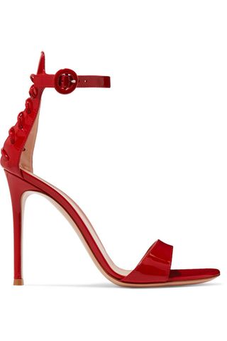 Gianvito Rossi + 105 Lace-Up Patent-Leather Sandals