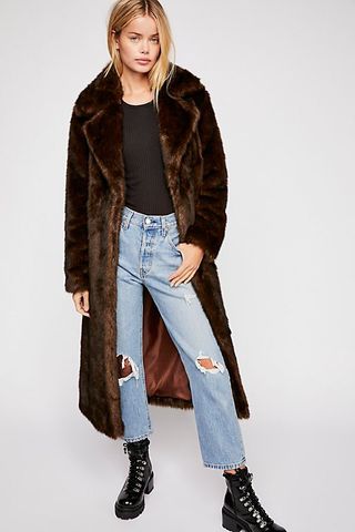 Unreal Fur + Long Faux Fur Mac Coat
