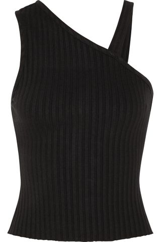 The Range + One-shoulder Ribbed Stretch-jersey Top