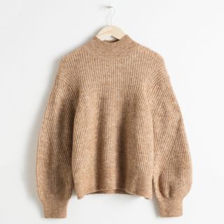 & Other Stories + Ribbed Knit Sweater in Beige