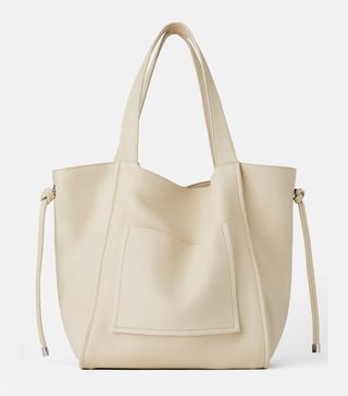 Zara + Medium Leather Tote Bag