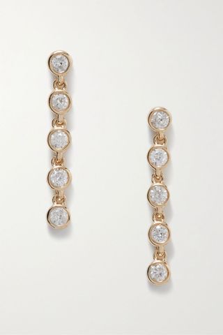 Stone and Strand + 10-Karat Gold Diamond Earrings
