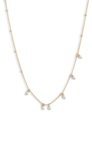 Marida + Petite Pearl Station Choker Necklace