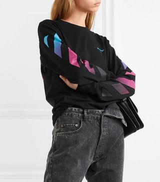 Off-White + Printed Cotton-Jersey Top