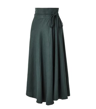 Apiece Apart + Rosehip Tencel and Linen-Blend Wrap Skirt