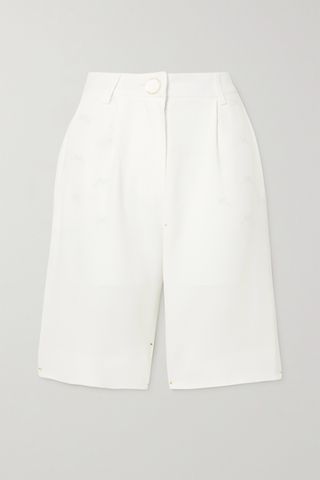 Rowen Rose + Pleated Crepe Shorts