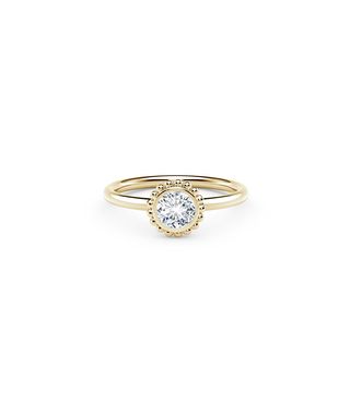 The Forevermark Tribute™ Collection + Beaded Diamond Ring in Yellow Gold