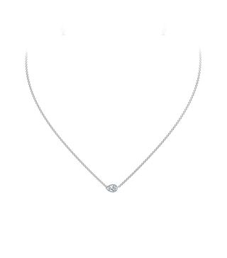 The Forevermark Tribute™ Collection + Pear Diamond Necklace in White Gold
