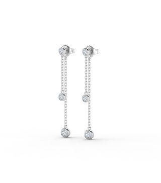 The Forevermark Tribute™ Collection + Double Diamond Drop Earrings in White Gold