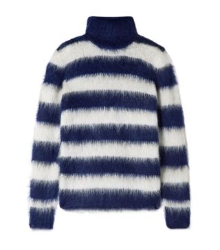 Michael Kors + Striped Mohair-Blend Turtleneck Sweater