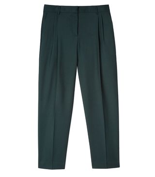 Paul Smith + Tailored-Fit Dark Green Wool Double-Pleat Trousers