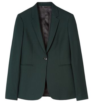 Paul Smith + Dark Green One-Button Wool Blazer